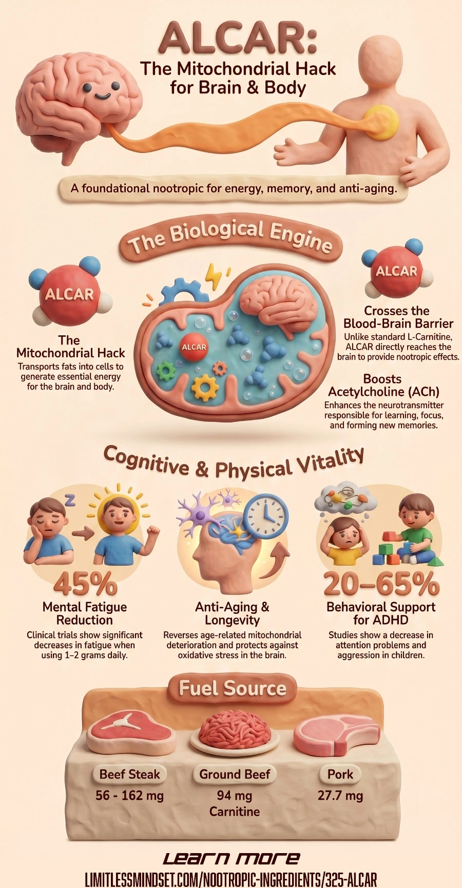 ALCAR Mitochondrial hack for brain body Infographic